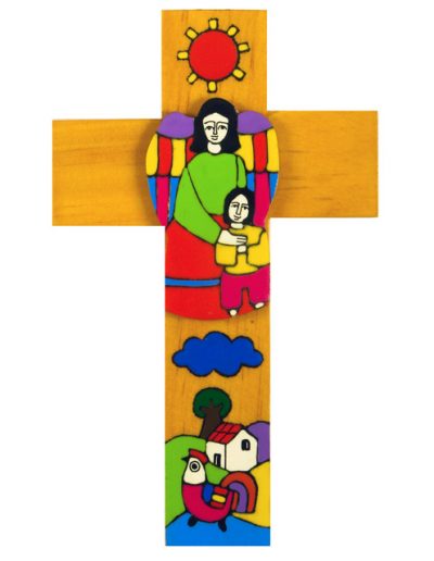 10 Guardian Angel boy cross  - Available in 15cm, 25cm