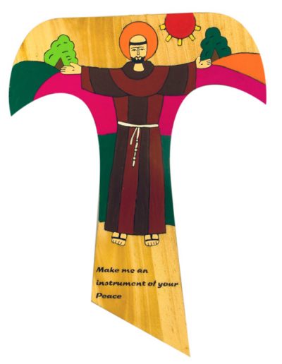 74 St Francis peace prayer Tau cross - Available in 25cm